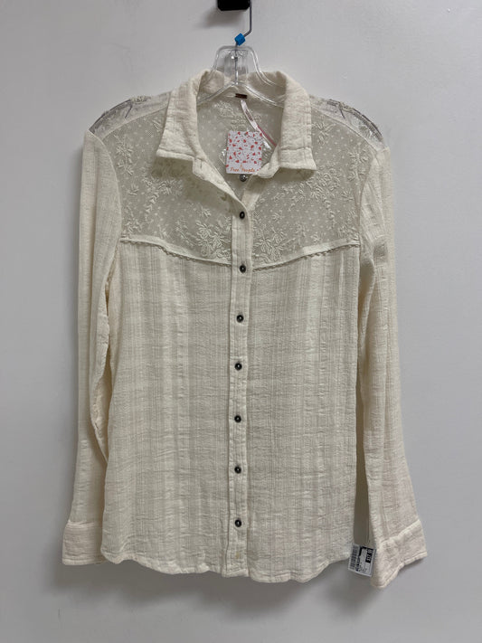 Blouse Long Sleeve By Free People In Cream, Size: S