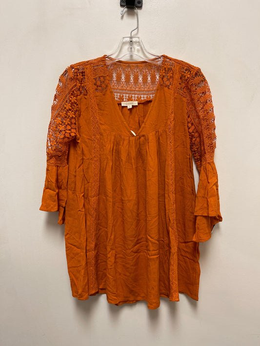 Top 3/4 Sleeve By Oddi In Orange, Size: M