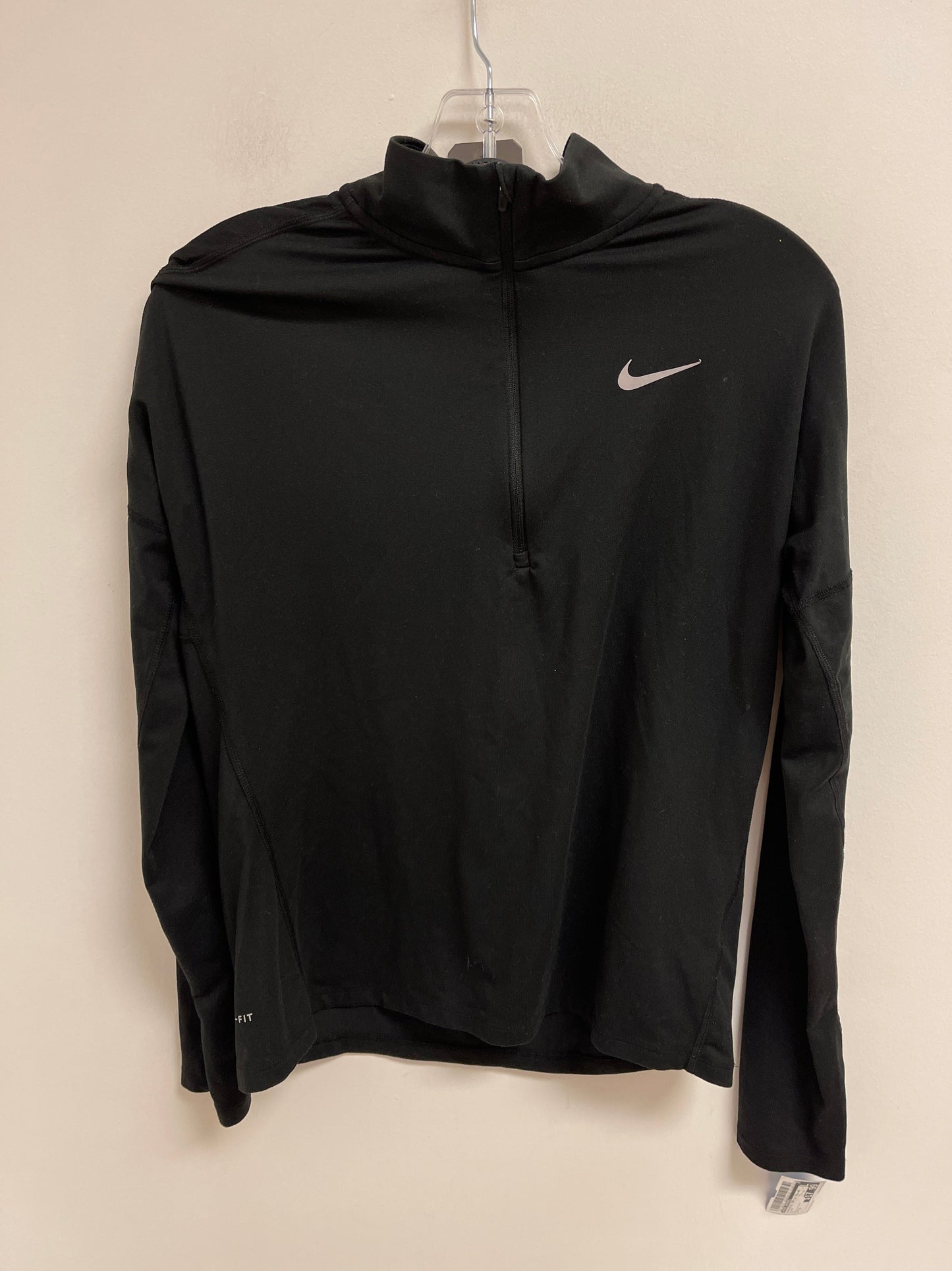 Athletic Top Long Sleeve Collar By Nike Apparel In Black, Size: S