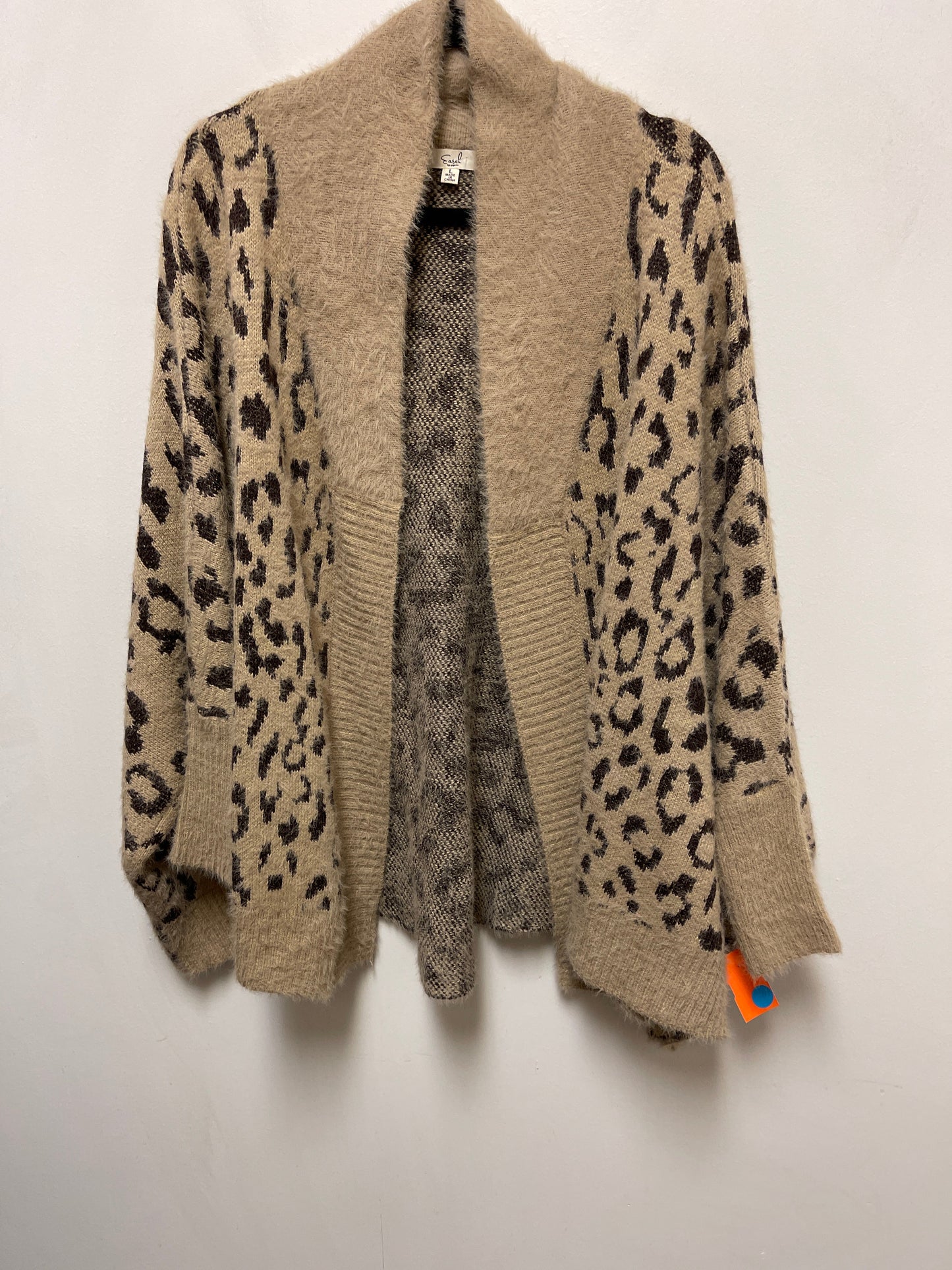 Sweater Cardigan By Easel In Animal Print, Size: L