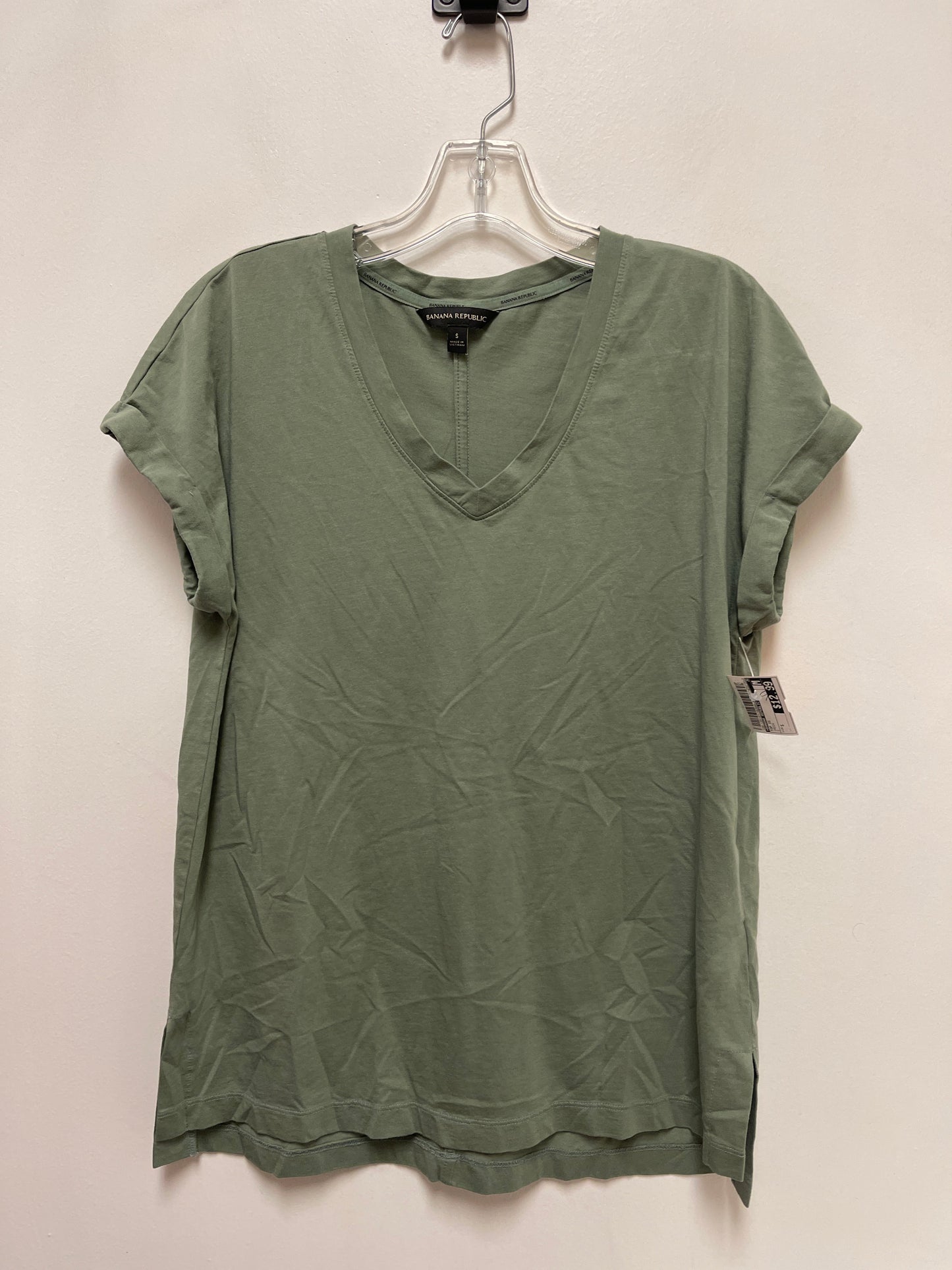 Top Short Sleeve By Banana Republic In Green, Size: S