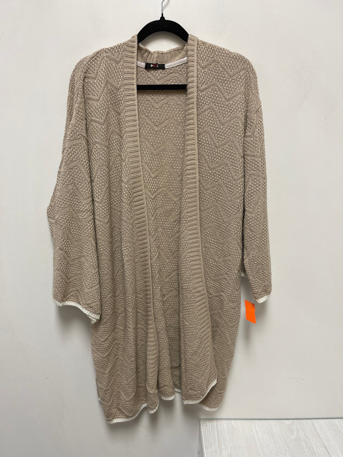 Sweater Cardigan By Clothes Mentor In Tan, Size: L