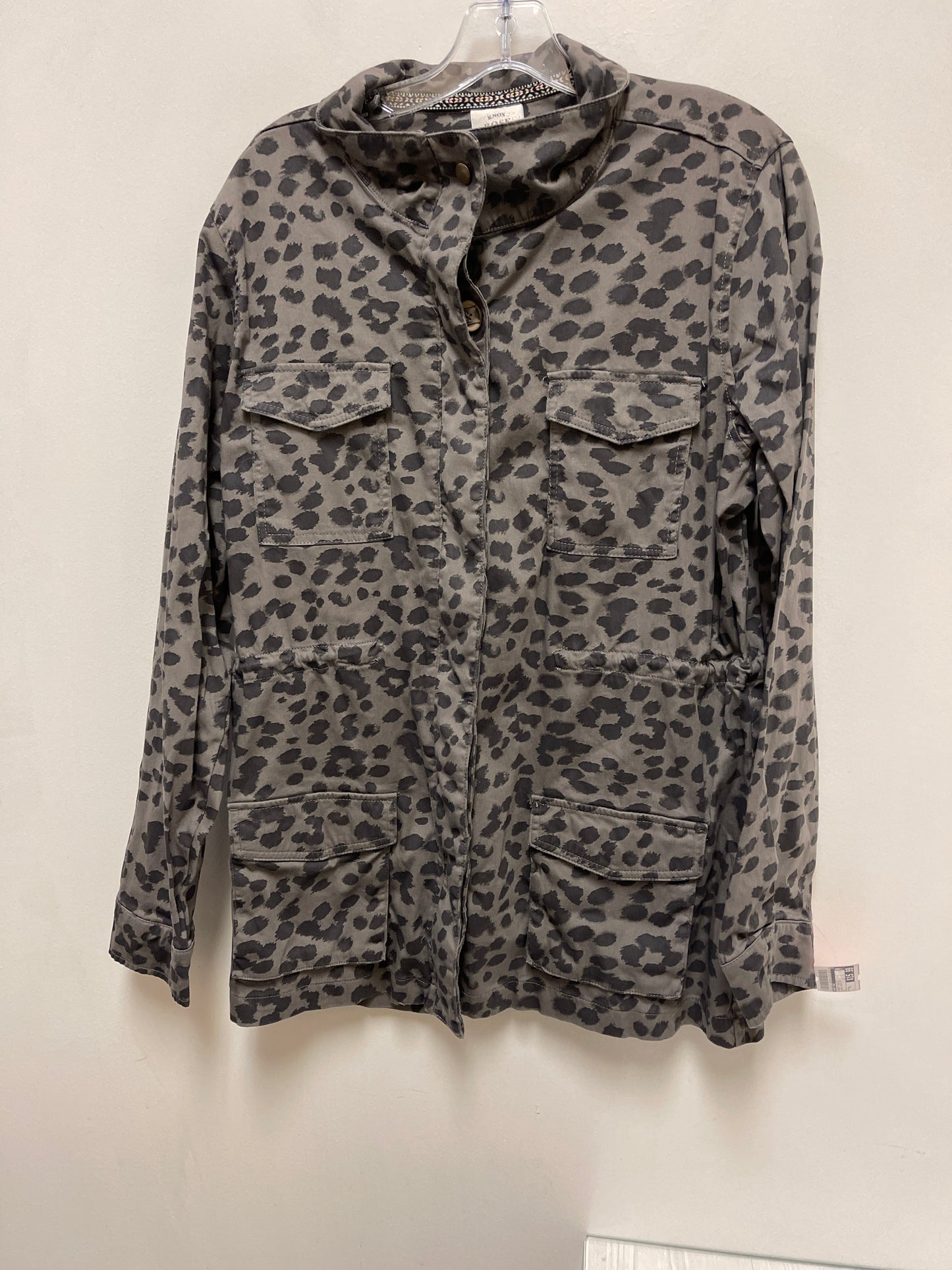 Jacket Utility By Knox Rose In Animal Print, Size: Xl