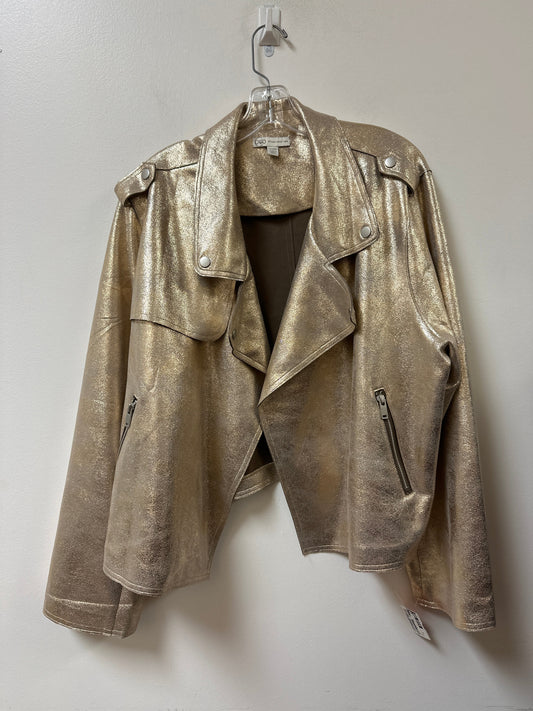 Jacket Moto By Cato In Gold, Size: 3x