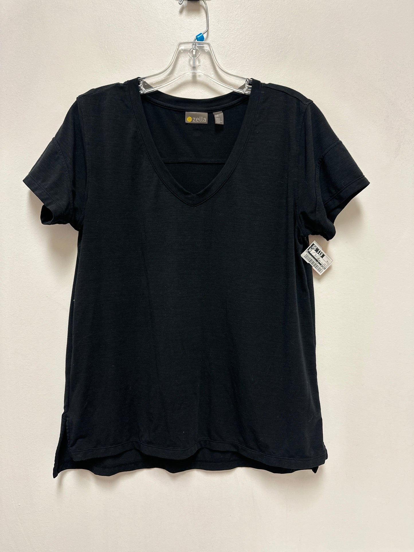 Athletic Top Short Sleeve By Zella In Black, Size: M