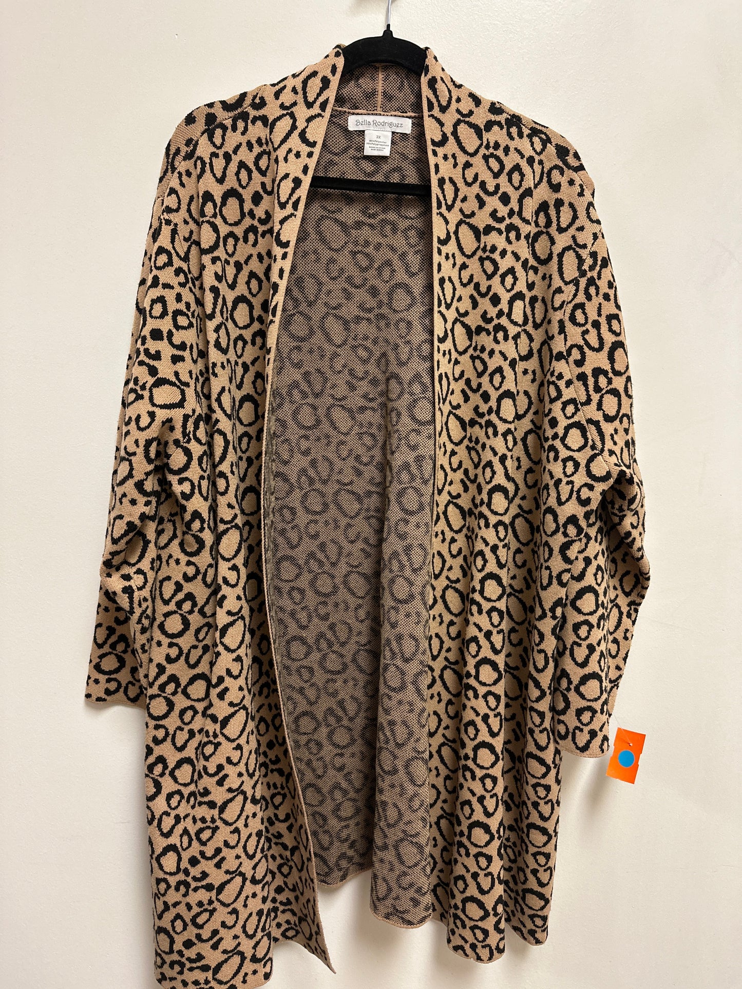 Sweater Cardigan By Clothes Mentor In Animal Print, Size: 3x