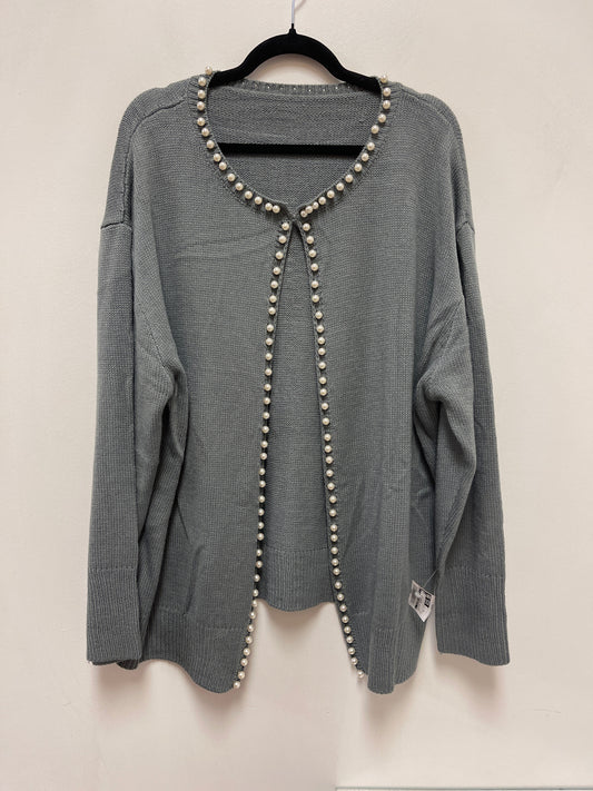 Sweater Cardigan By Clothes Mentor In Grey, Size: 3x