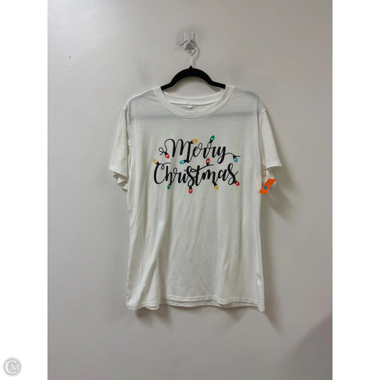 Top Short Sleeve By Clothes Mentor In White, Size: L