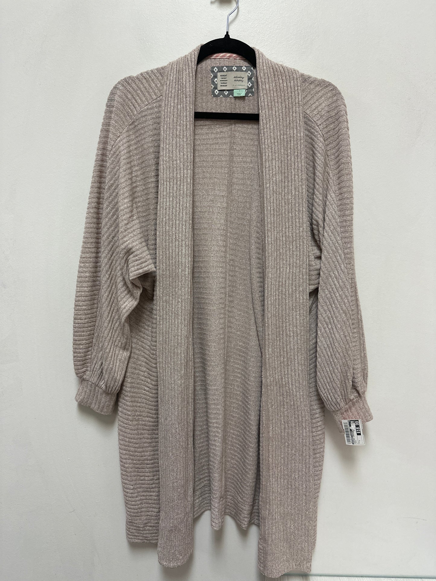 Sweater Cardigan By Saturday/sunday In Taupe, Size: S