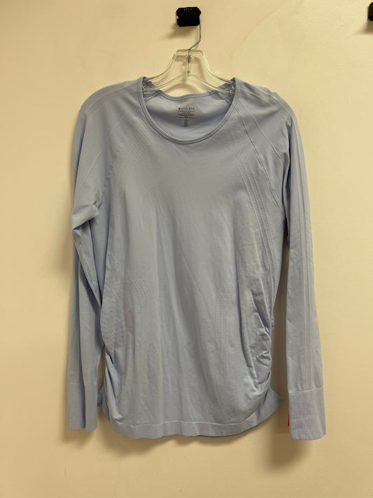 Athletic Top Long Sleeve Crewneck By Athleta In Blue, Size: L