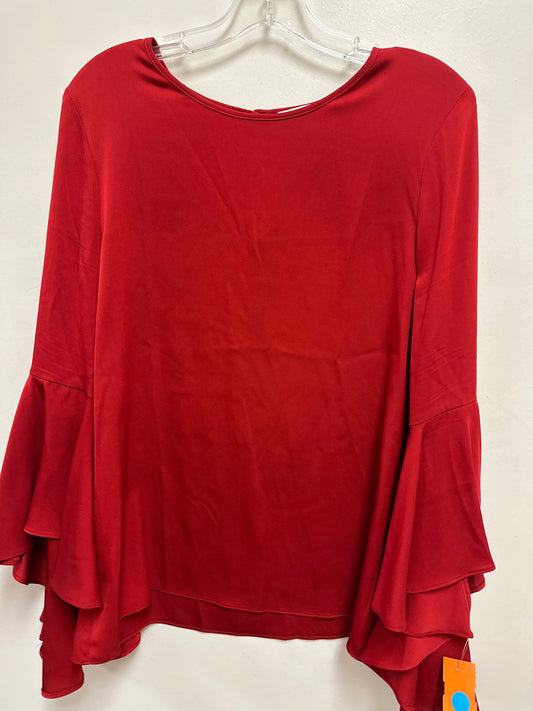 Top Long Sleeve By Milly In Red, Size: M