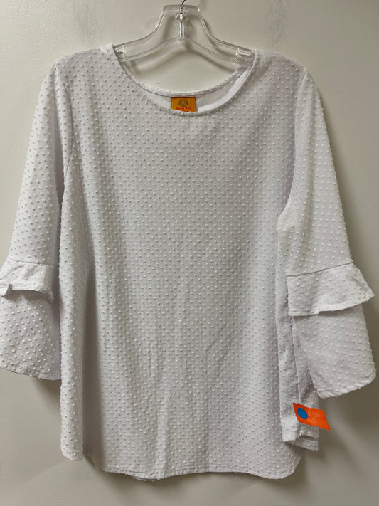 Top Long Sleeve By Ruby Rd In White, Size: 1x