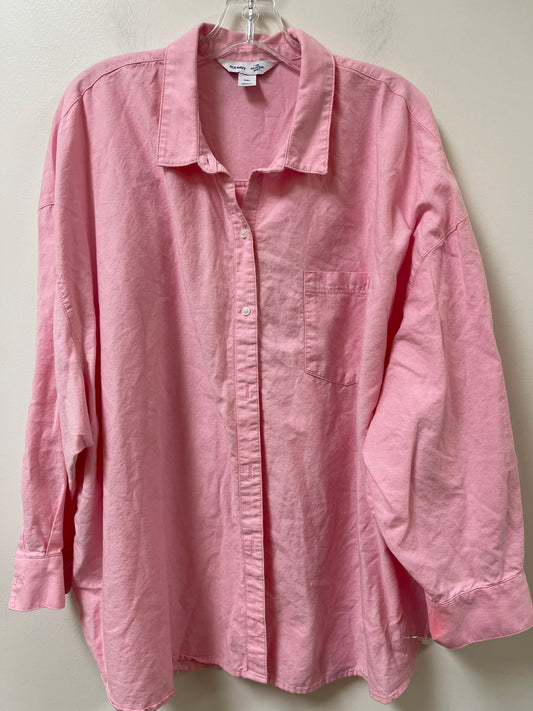 Blouse Long Sleeve By Old Navy In Pink, Size: 2x