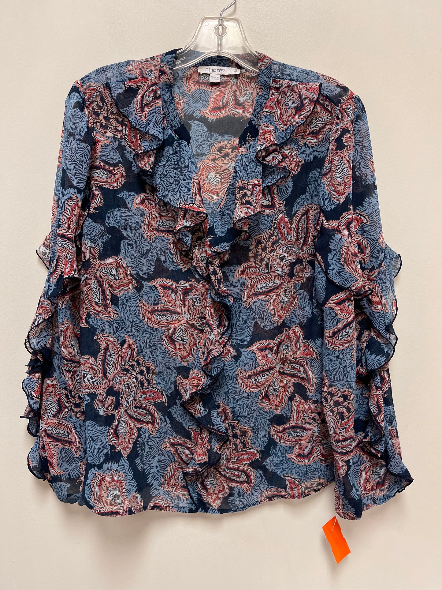 Top Long Sleeve By Chicos In Navy, Size: S