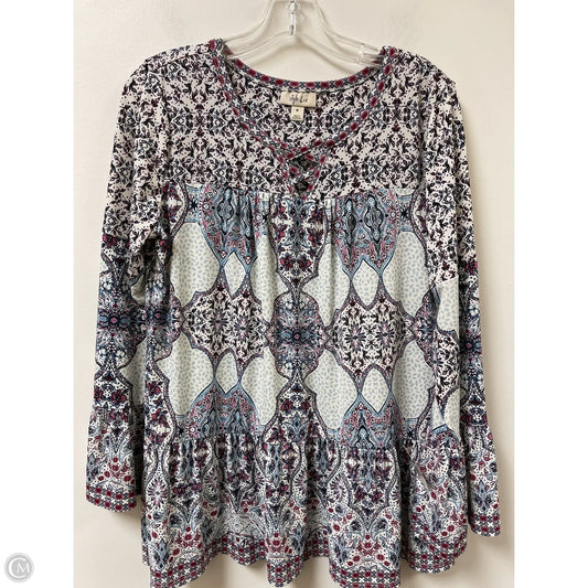 Tunic Long Sleeve By Style And Company In Multi-colored, Size: M