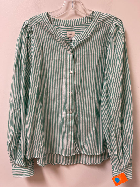 Blouse Long Sleeve By A New Day In Green, Size: L