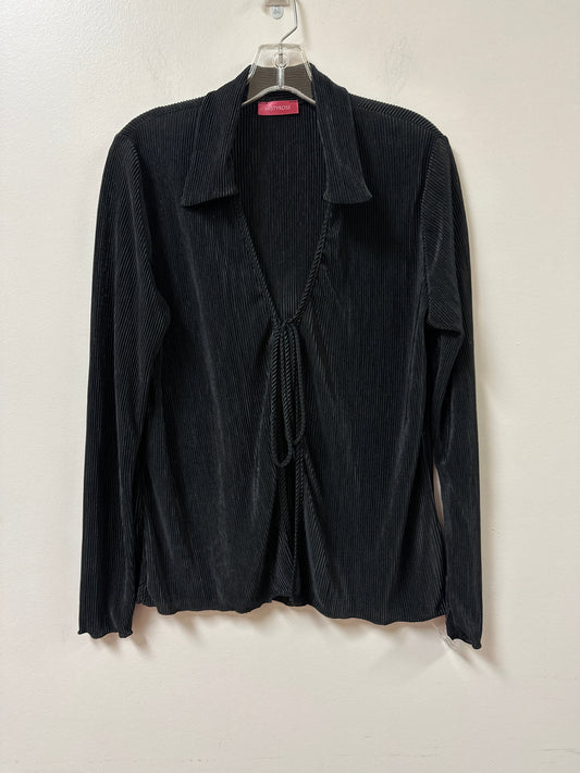 Sweater Cardigan By Clothes Mentor In Black, Size: L