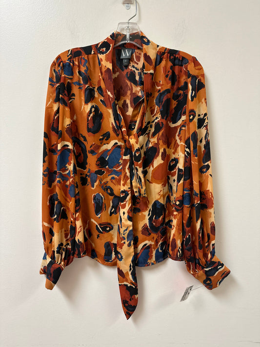 Blouse Long Sleeve By Worthington In Orange, Size: M