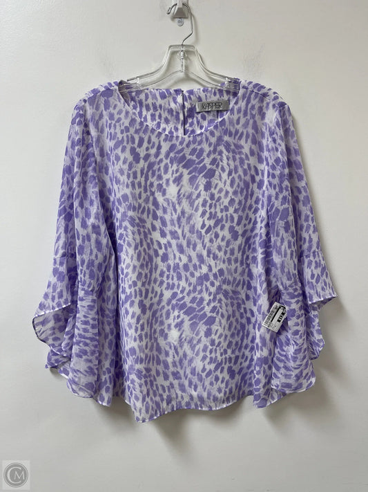 Top Long Sleeve By Kasper In Purple, Size: Xl