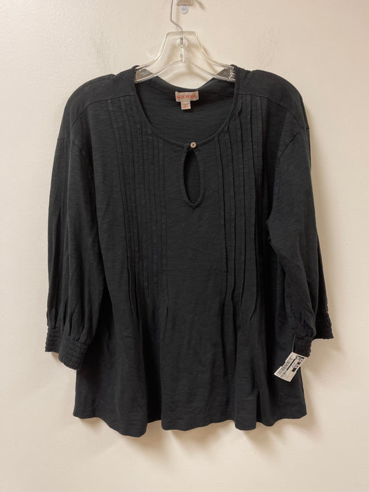 Top Long Sleeve By Knox Rose In Black, Size: L