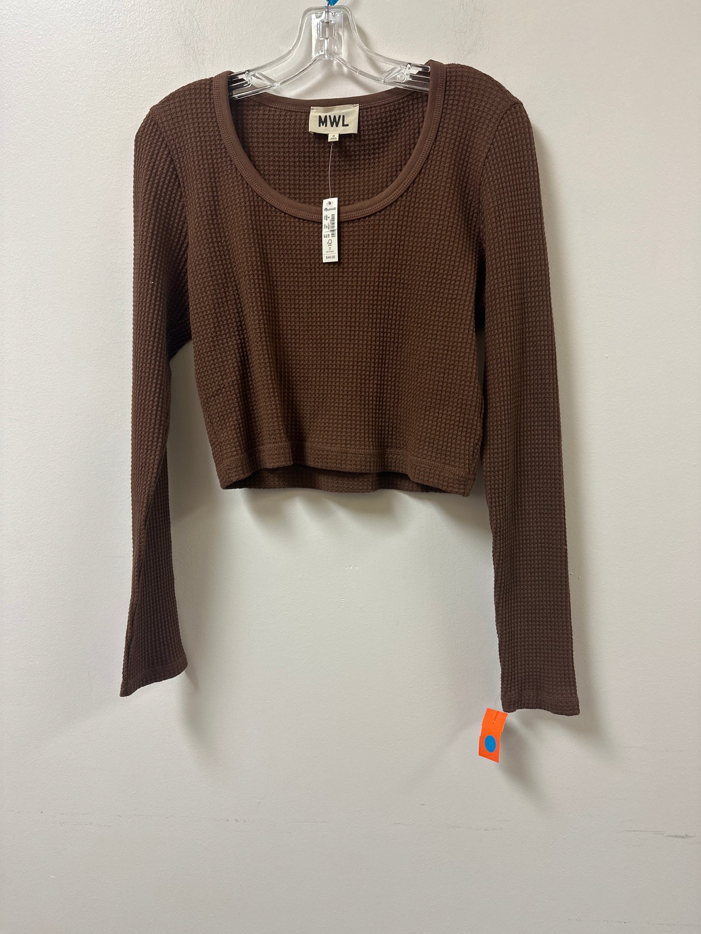 Top Long Sleeve By Madewell In Brown, Size: M