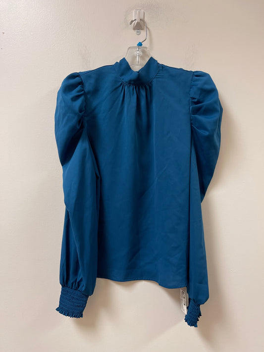 Top Long Sleeve By Flying Tomato In Blue, Size: S