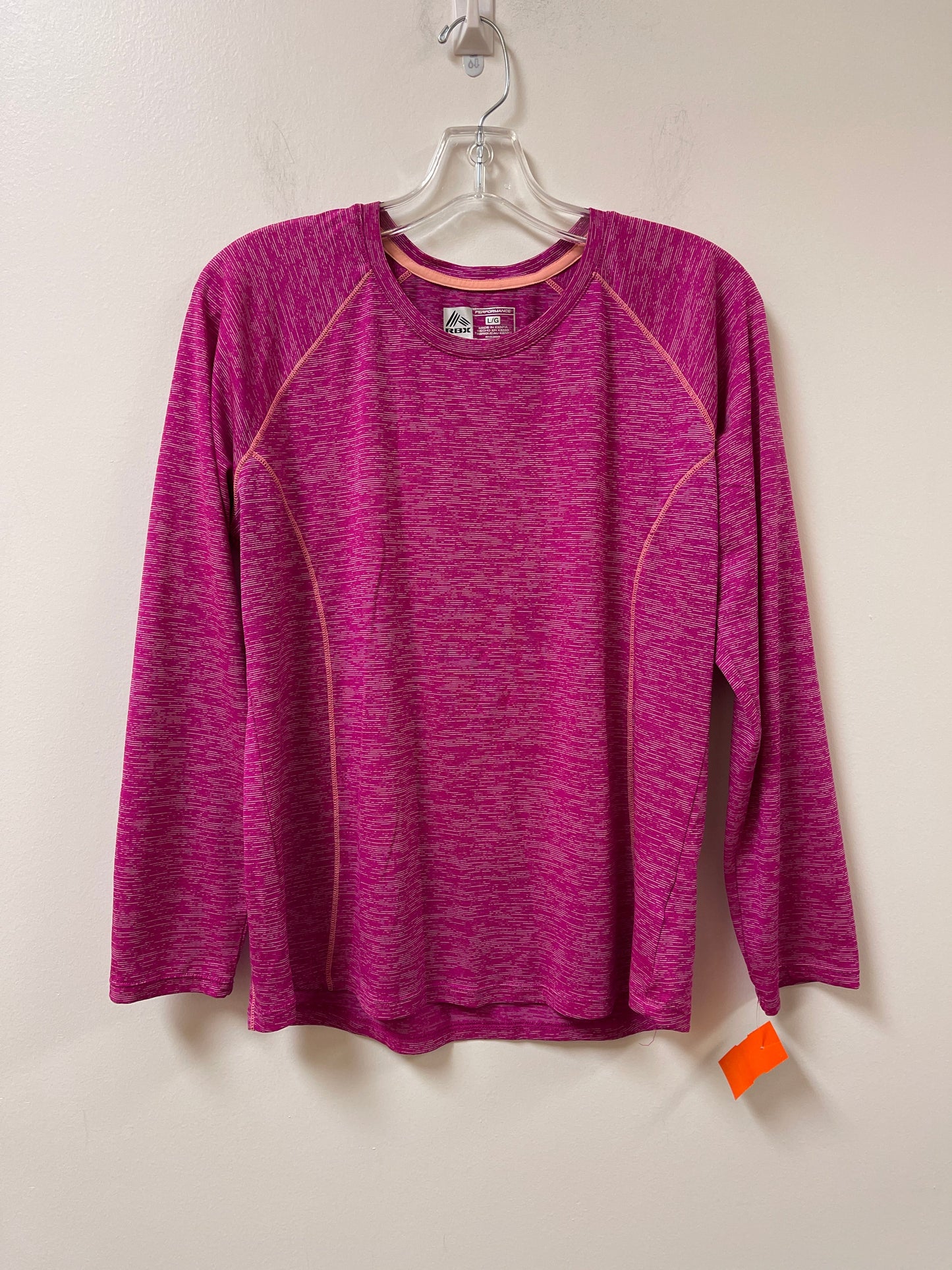 Athletic Top Long Sleeve Crewneck By Rbx In Pink, Size: L