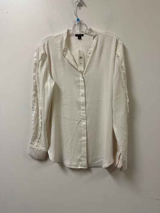 Blouse Long Sleeve By Ann Taylor In Cream, Size: M