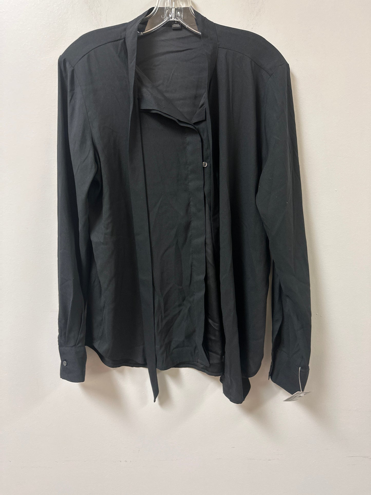 Blouse Long Sleeve By Ann Taylor In Black, Size: M