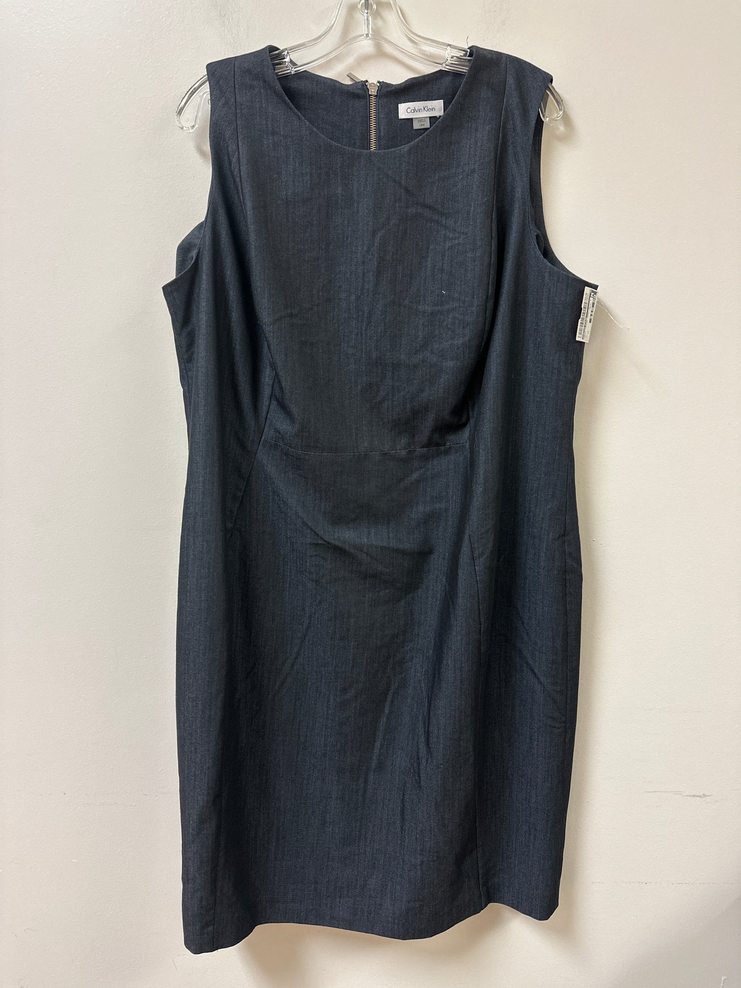 Dress Casual Midi By Calvin Klein In Navy, Size: 1x