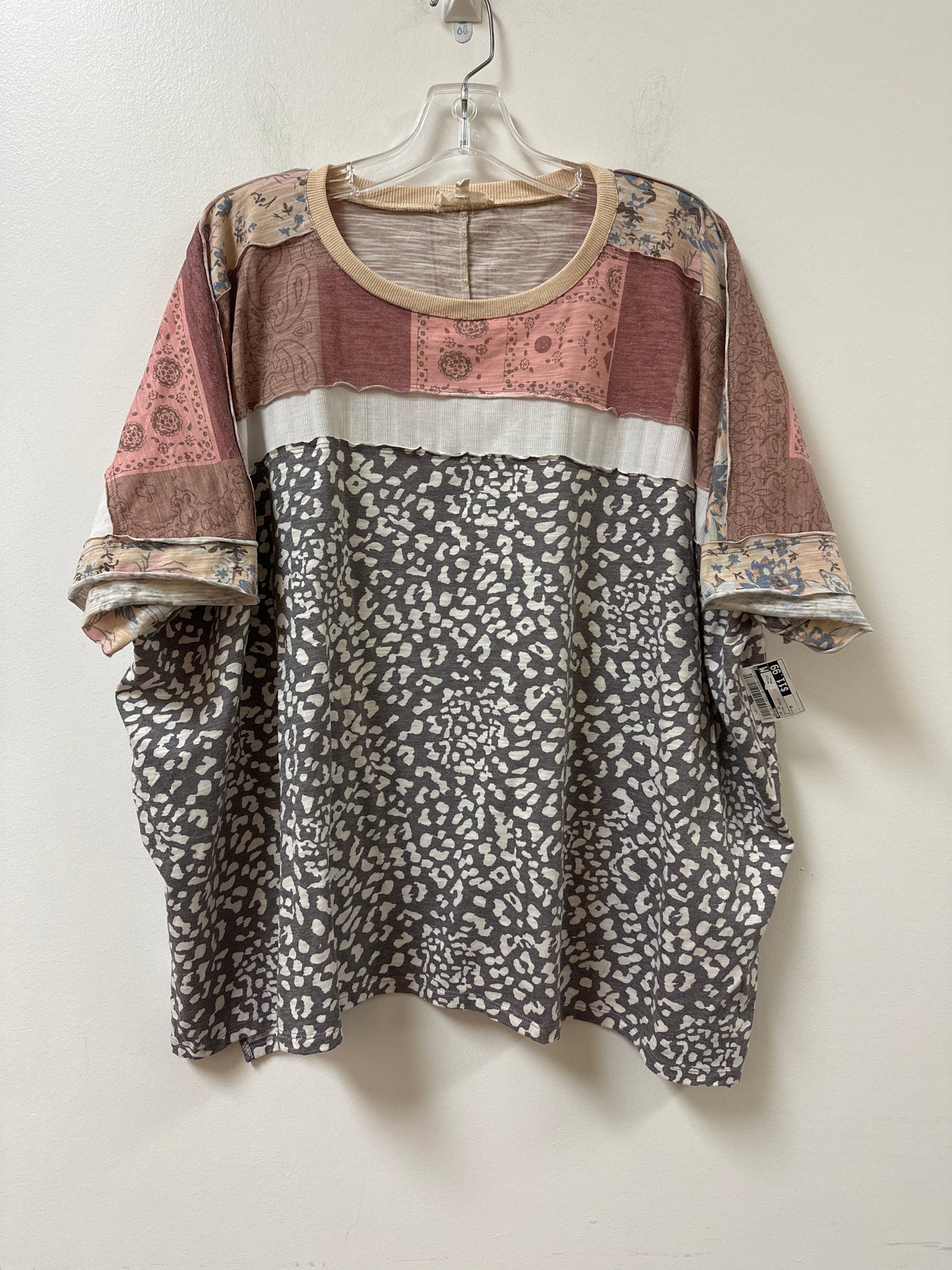 Top Short Sleeve By Easel In Animal Print, Size: M