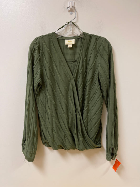 Top Long Sleeve By Maeve In Green, Size: Xs