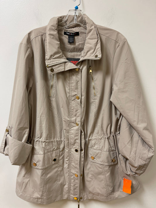 Jacket Windbreaker By Style And Company In Tan, Size: L