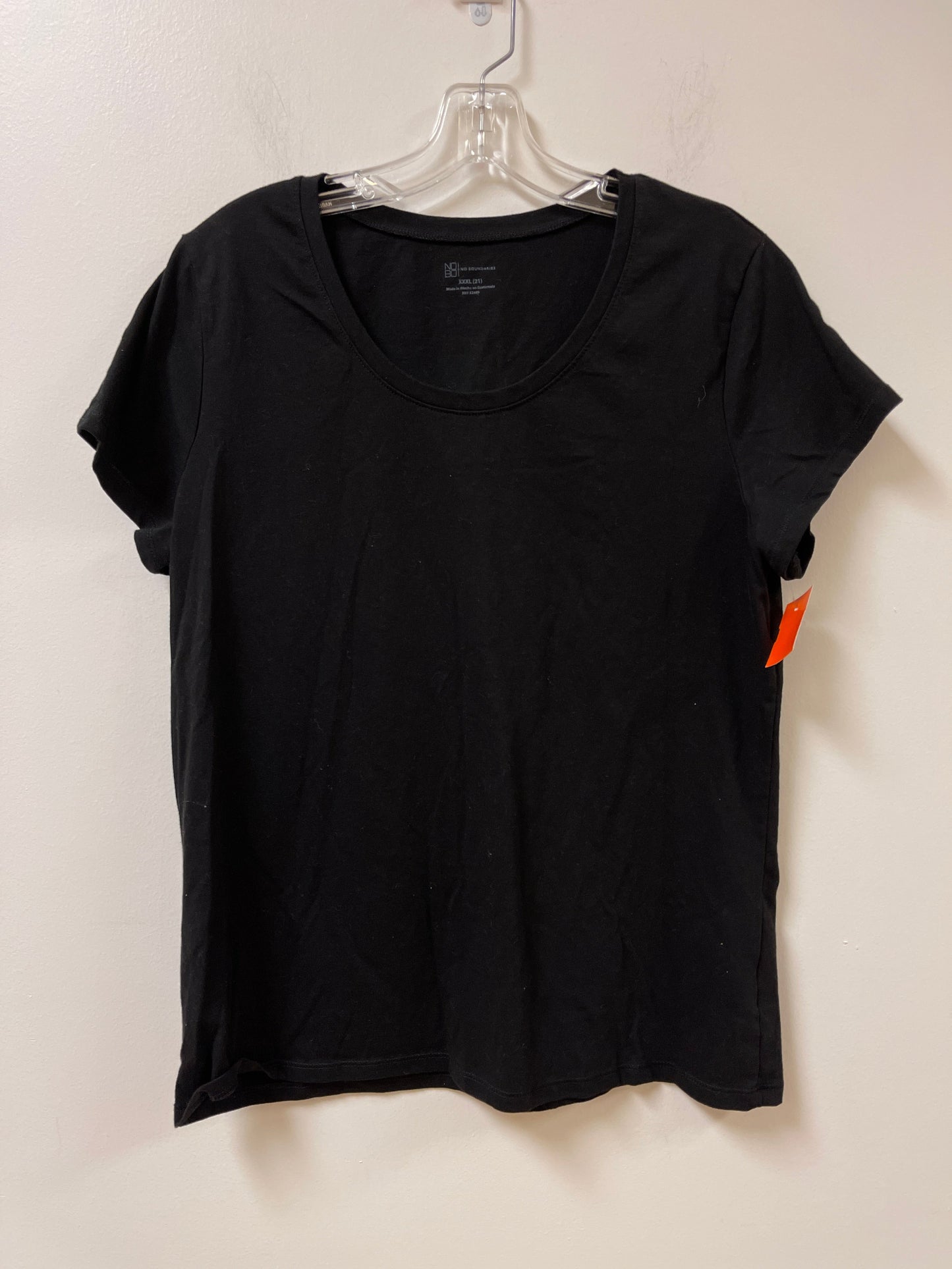 Top Short Sleeve Basic By No Boundaries In Black, Size: 2x