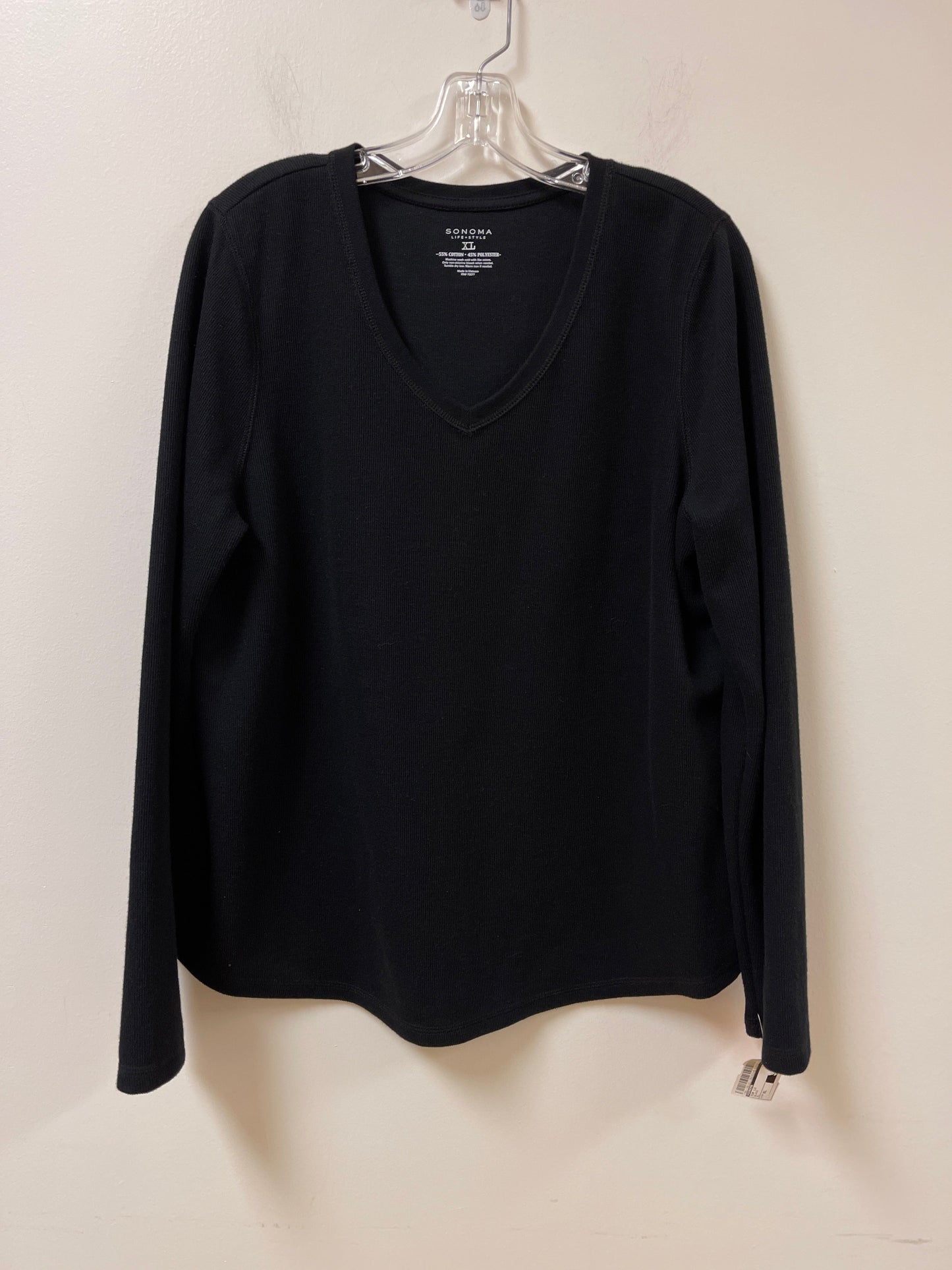 Top Long Sleeve By Sonoma In Black, Size: Xl