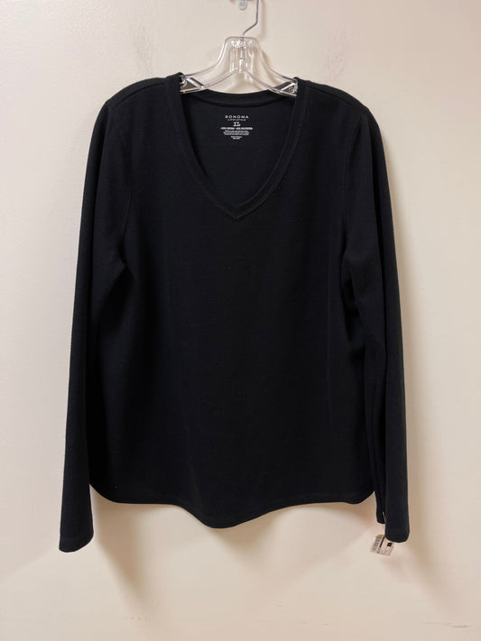 Top Long Sleeve By Sonoma In Black, Size: Xl