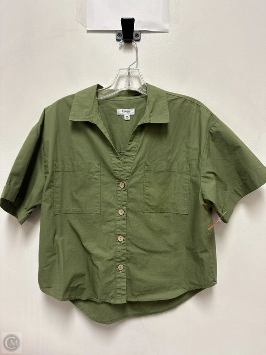 Blouse Short Sleeve By Kensie In Green, Size: M