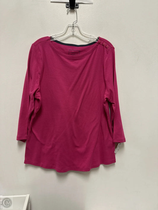 Top Long Sleeve By Charter Club In Pink, Size: 1x