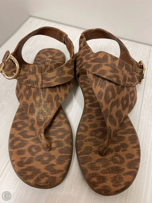 Sandals Flats By Aerosoles In Animal Print, Size: 9.5