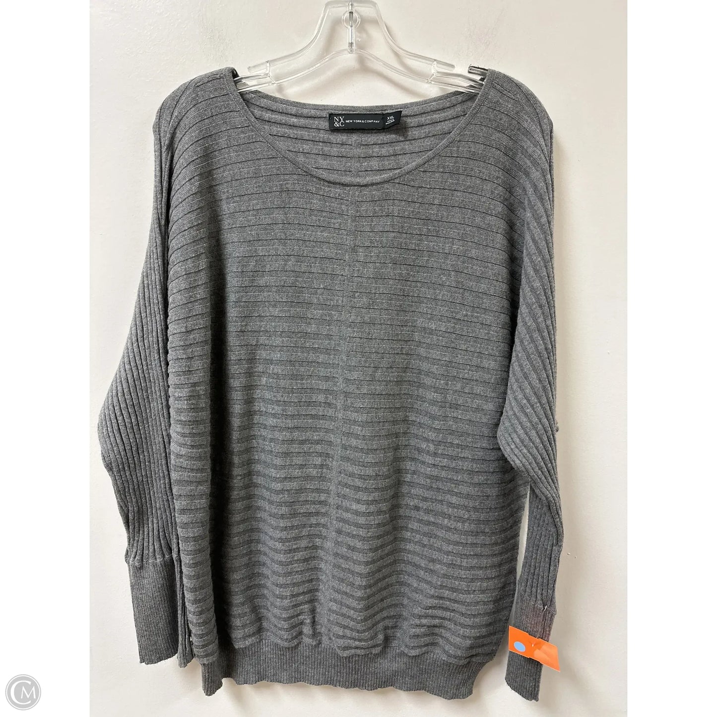 Top Long Sleeve By New York And Co In Grey, Size: 2x