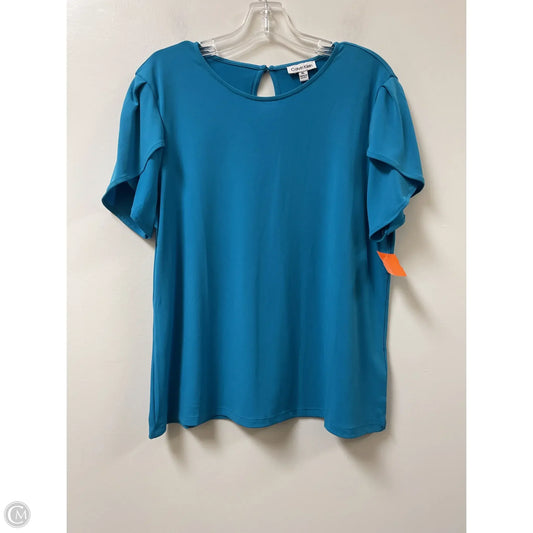 Top Short Sleeve By Calvin Klein In Blue, Size: Xl