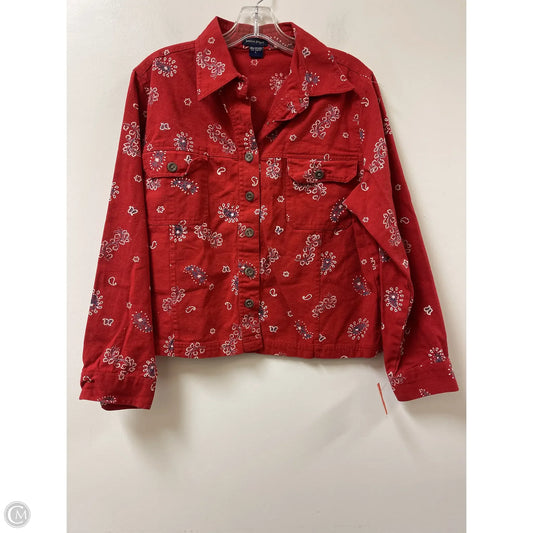 Jacket Denim By Boston Proper In Red, Size: L