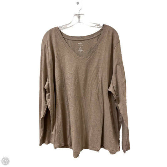 Top Long Sleeve By Sonoma In Grey, Size: 2x