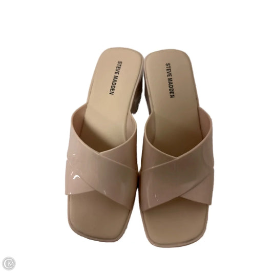 Sandals Heels Block By Steve Madden In Cream, Size: 9