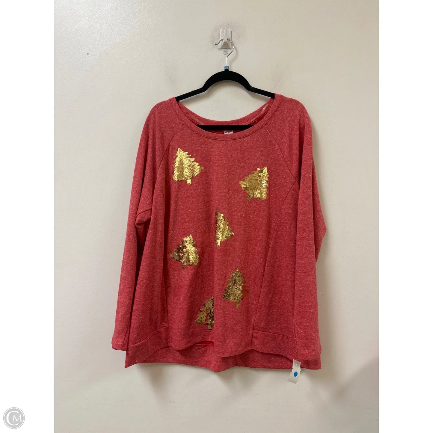 Top Long Sleeve By Clothes Mentor In Red, Size: 1x