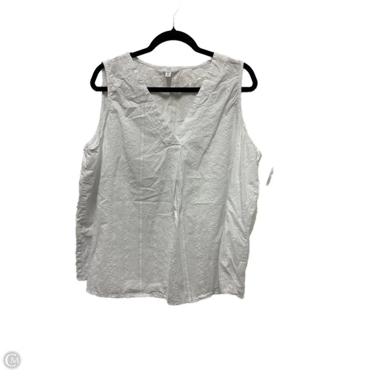 Top Sleeveless By Time And Tru In White, Size: 1x