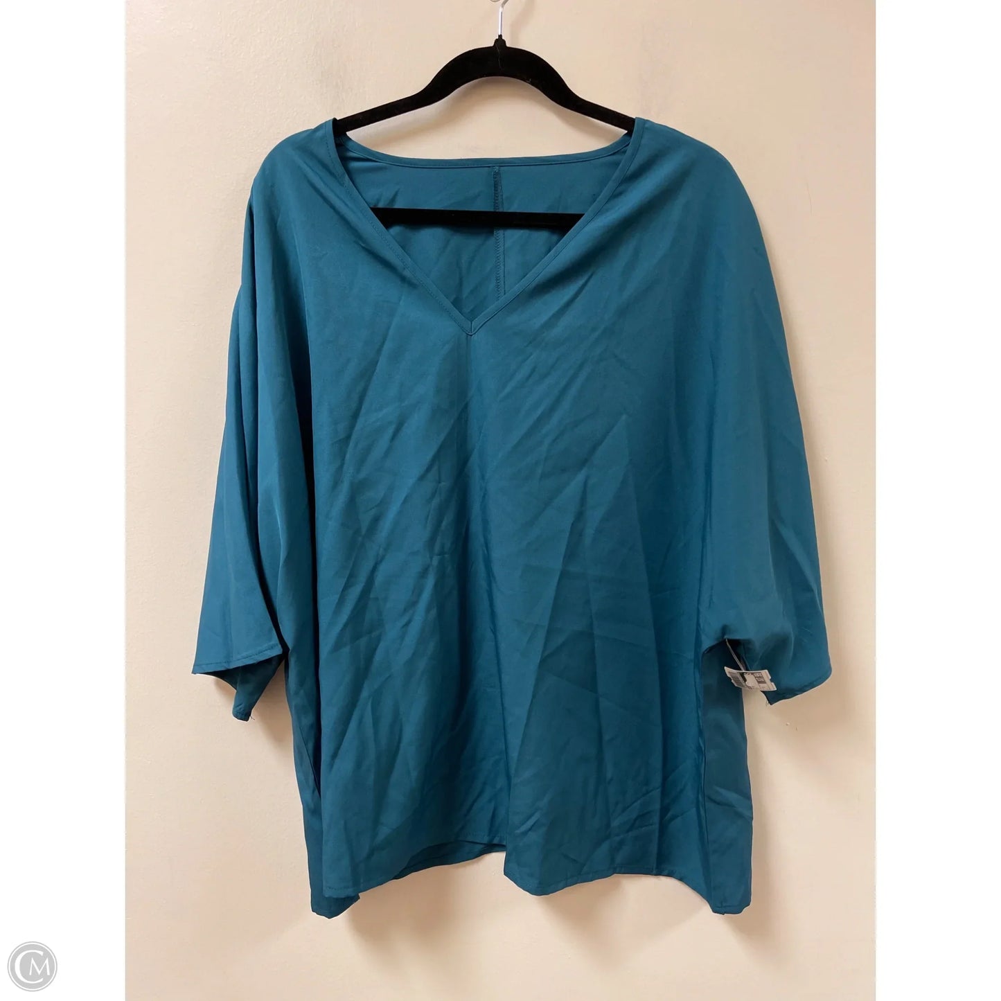Top Short Sleeve By Shein In Blue, Size: 2x