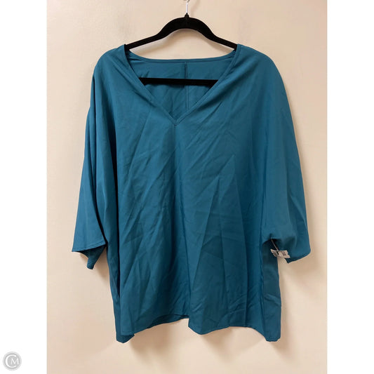 Top Short Sleeve By Shein In Blue, Size: 2x