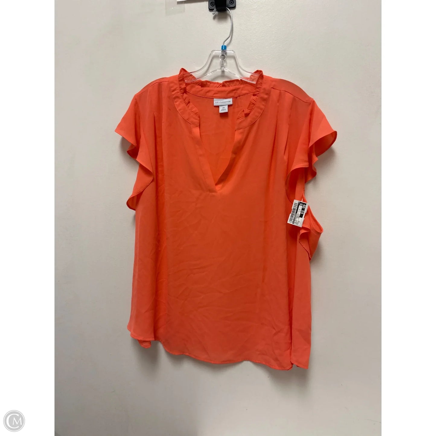 Top Sleeveless By Liz Claiborne In Orange, Size: 2x