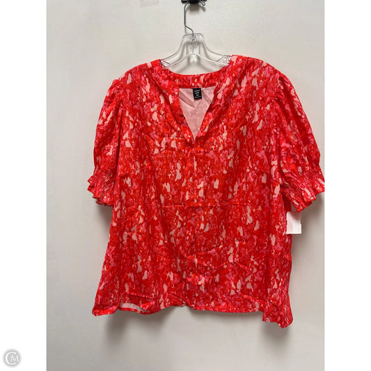 Top Short Sleeve By Shein In Red, Size: 2x